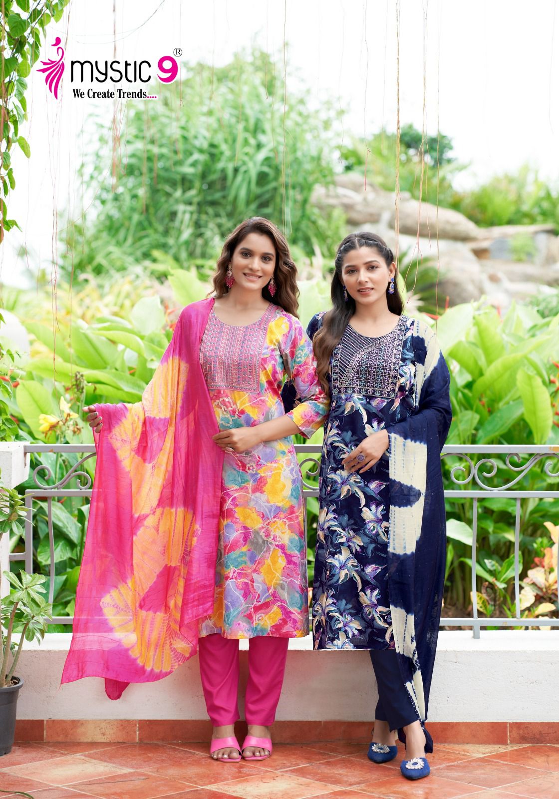 Sabri Vol 2 By Mystic 9 Rayon Printed Embroidery Kurti With Bottom Dupatta Wholesale Price In Surat
